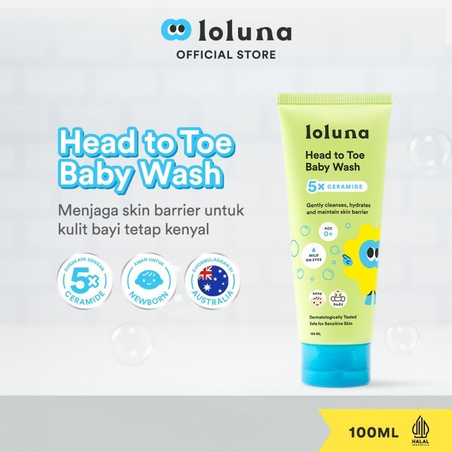 Loluna Head to Toe Baby Wash 100ml - 300ml | 5x Ceramide
