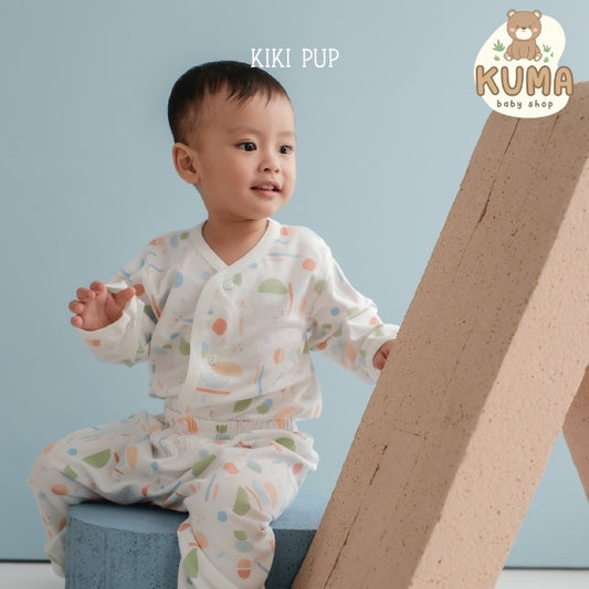 KIKI PUP Long Set (Abstract) - Piyama Bayi / Baju Bayi / Baju Anak