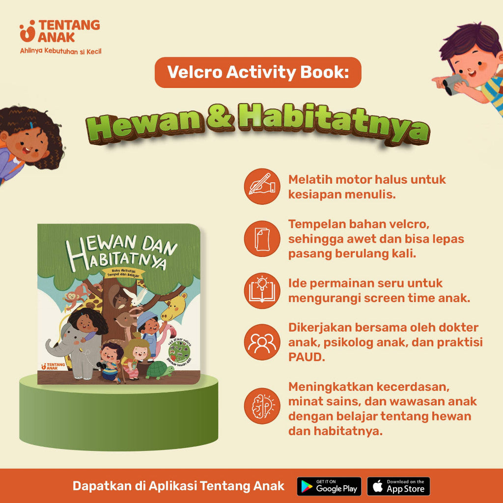 Tentang Anak - Velcro Activity Book: Hewan dan Habitatnya | Busy Book | Buku Anak