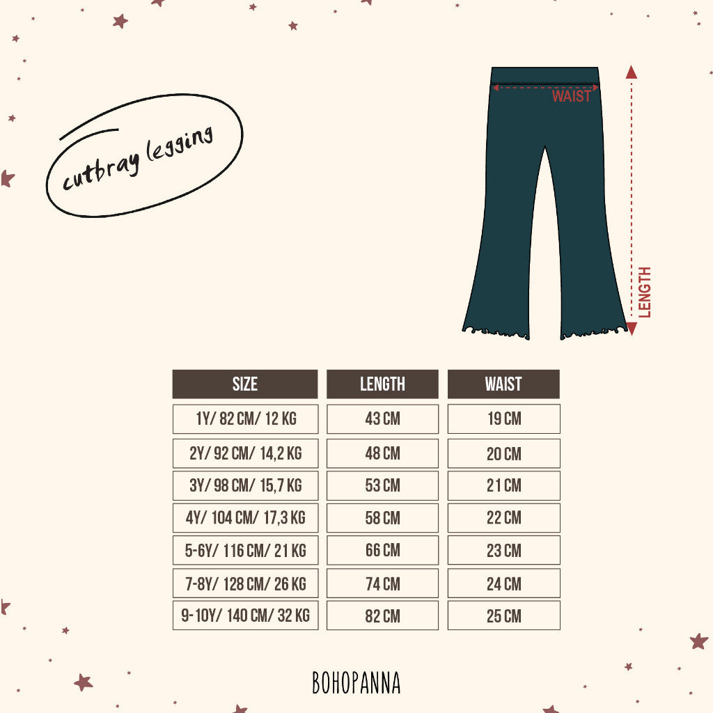BOHOPANNA - CUTBRAY LEGGING PANTS - MONOCROM - LEGGING RIB - LEGGING - Celana Anak