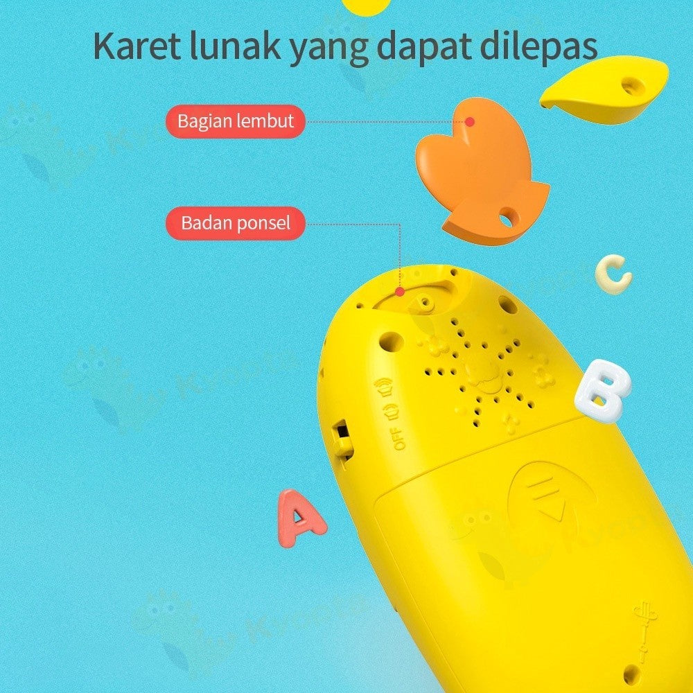 Kyopta Mainan bayi telepon dengan gigitan dan musik mainan edukasi anak
