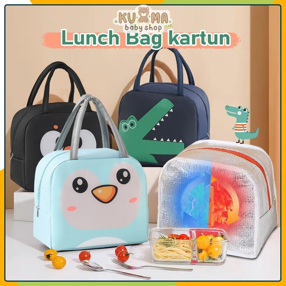 Kyopta Tas bekal makanan Lunch bag serbaguna Cooler makanan Tas lunch box karakter import