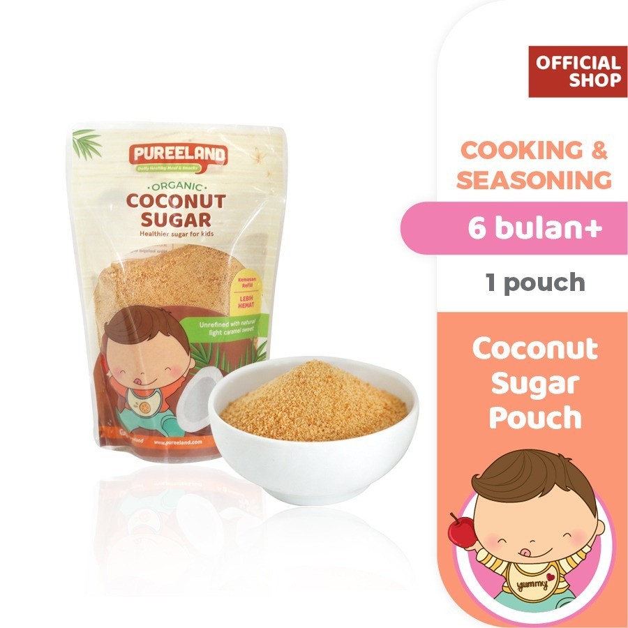Pureeland Organic Coconut Sugar / Gula Kelapa Organik / Mendukung Berat Badan Bayi / Bumbu Masak MPASI / Bahan MPASI