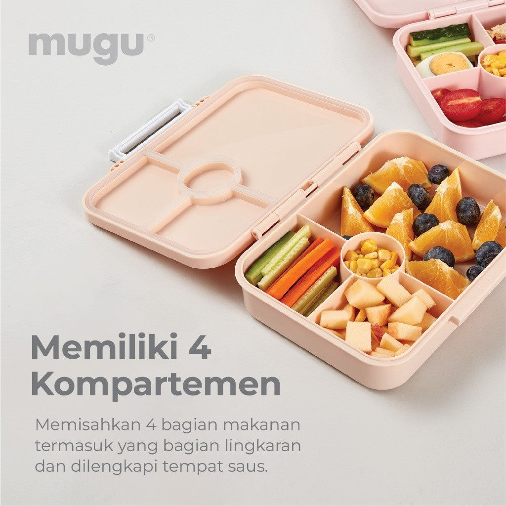 Mugu Hearts Mate Tritan Bento Box | Tempat Makan Anak | Lunch Box | Kotak Bekal