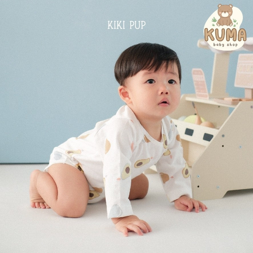 KIKI PUP - Long Sleeve Bodysuit  (Tropical Fruits) - Jumper/Onesies/Baju terusan bayi polos