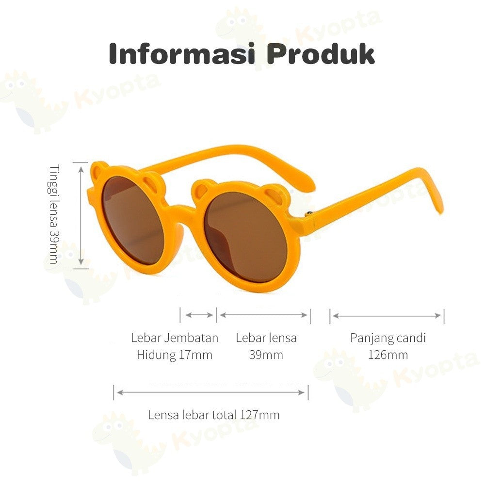 Kyopta Kacamata anak bentuk telinga beruang Kacamata hitam anak import kids sunglasses