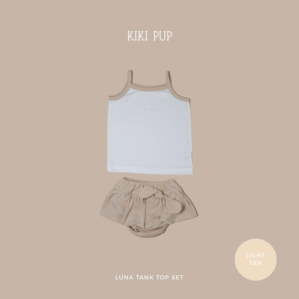 KIKI PUP - LUNA Tanktop Set - Setelan bayi polos/celana rumbai/singlet