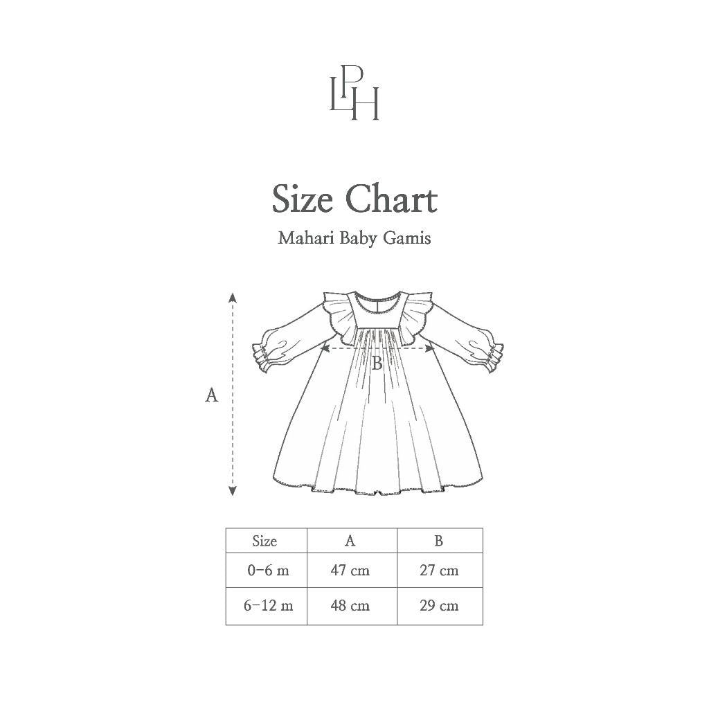 Little Palmerhaus 0-12 Bulan Mahari Baby Gamis / Gamis Bayi Baju Raya / Dress Lebaran Bayi Perempuan Family Series CBKS