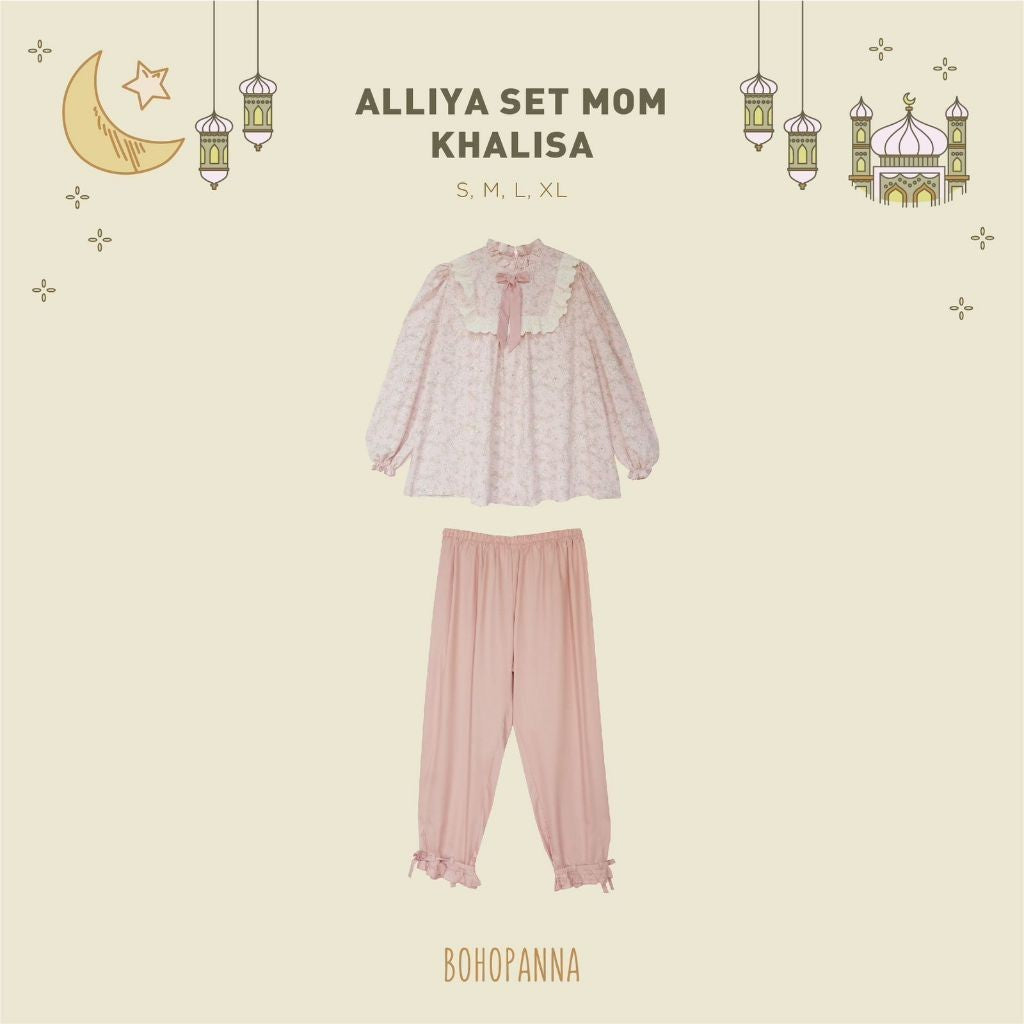 BOHOPANNA - RAYA COLLECTION - ALLIYA SET MOM - Setelan Muslim Wanita - Baju Muslim Perempuan