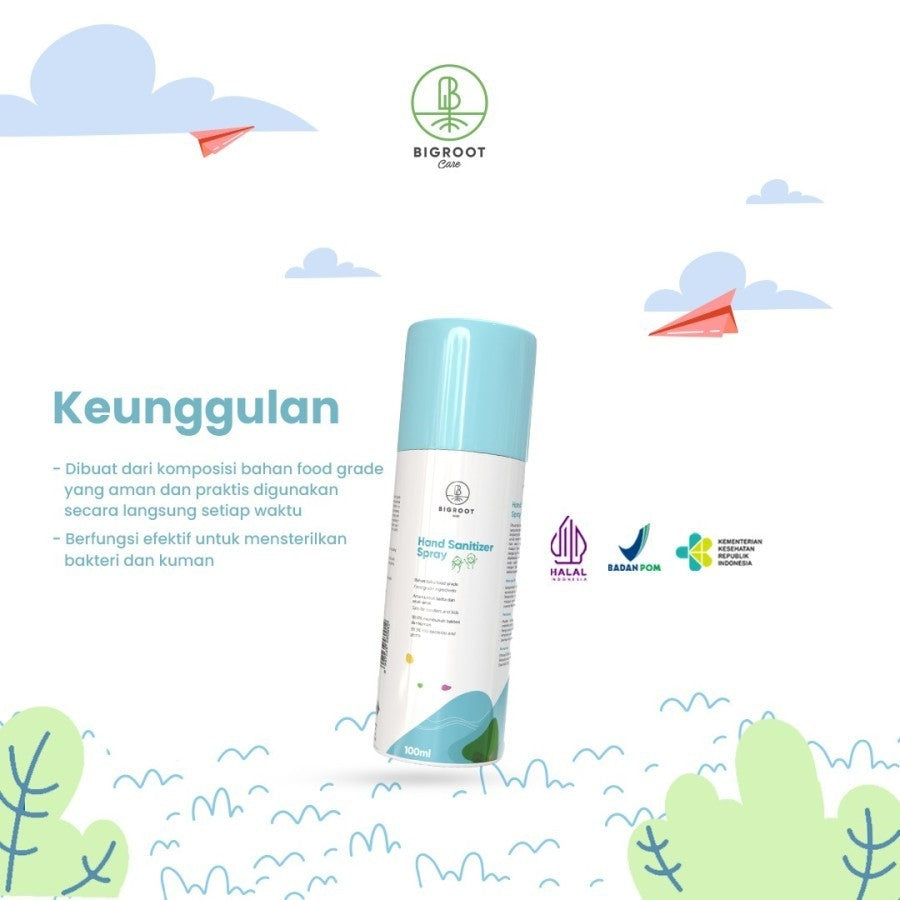 Bigroot Care Hand Sanitizer Spray 100ml Foodgrade dan Halal