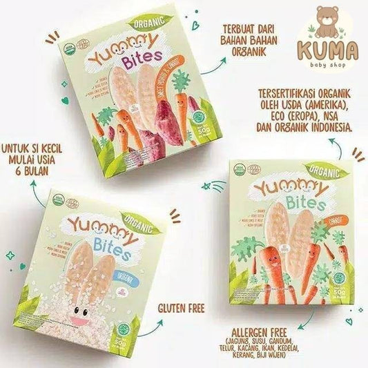 YUMMY BITES Organic Rice Cracker / Organic Crackers 3 Rasa Biskuit Beras Bayi 6 bulan