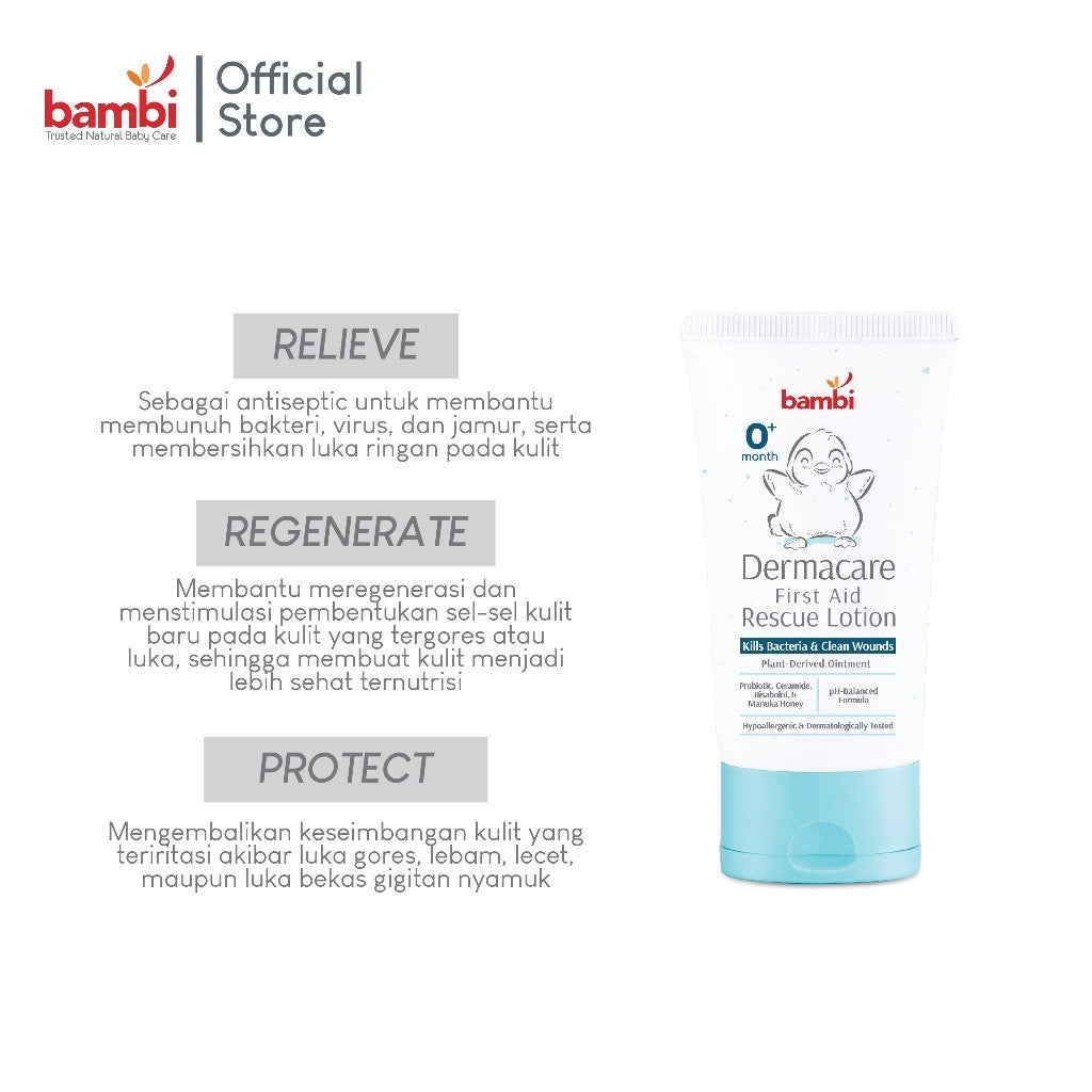 Bambi Baby Dermacare First Aid Rescue Lotion 50ml Anti Luka Antiseptic Anak & Bayi