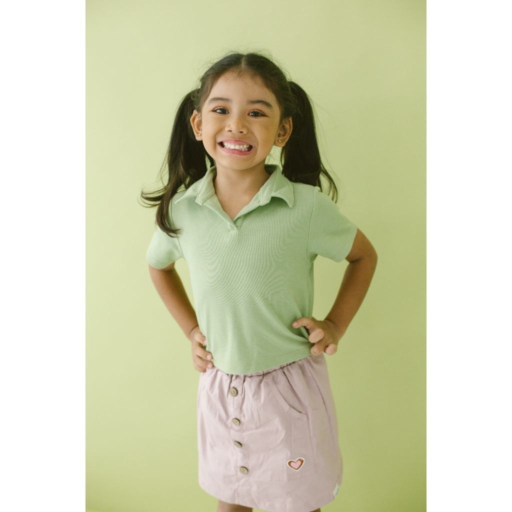 ARDENLEON Atasan Anak Perempuan Polo Crop Top Girl