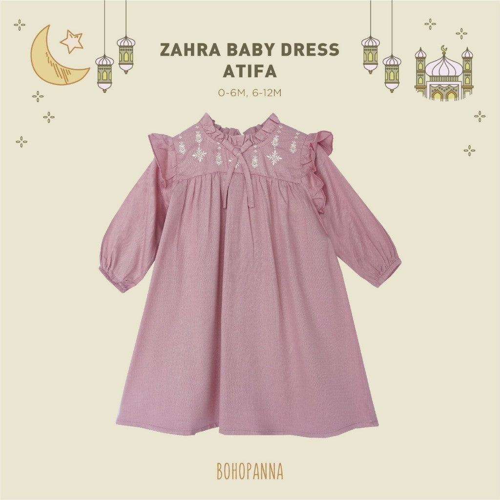 BOHOPANNA - RAYA COLLECTION - ZAHRA BABY DRESS - Dress Muslim Anak - Baju Muslim Anak Perempuan - Dress Anak Perempuan