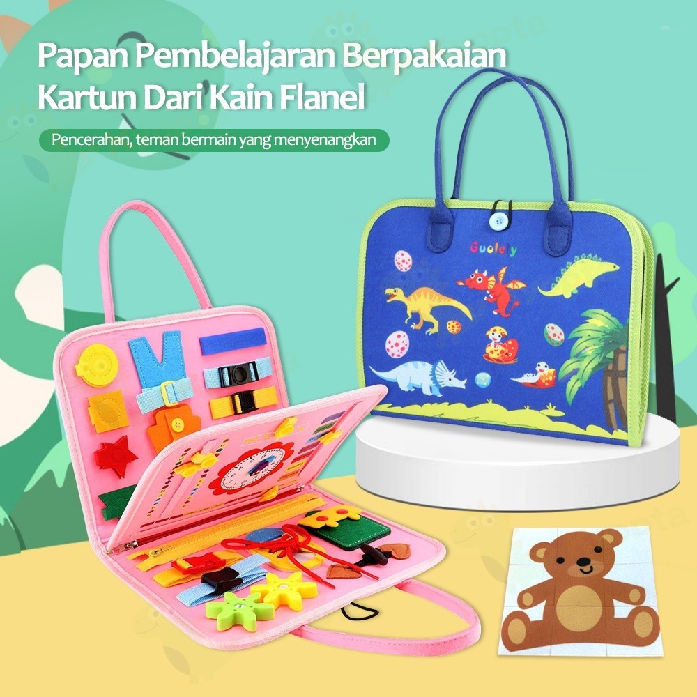 Kyopta Mainan papan busy board montessori untuk edukasi anak Felt learning board