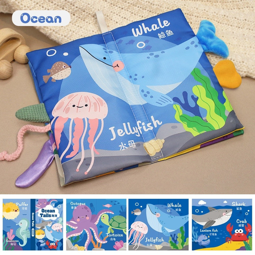 Kyopta Buku bantal bayi 3d Mainan bayi softbook Buku kain bayi Cloth book