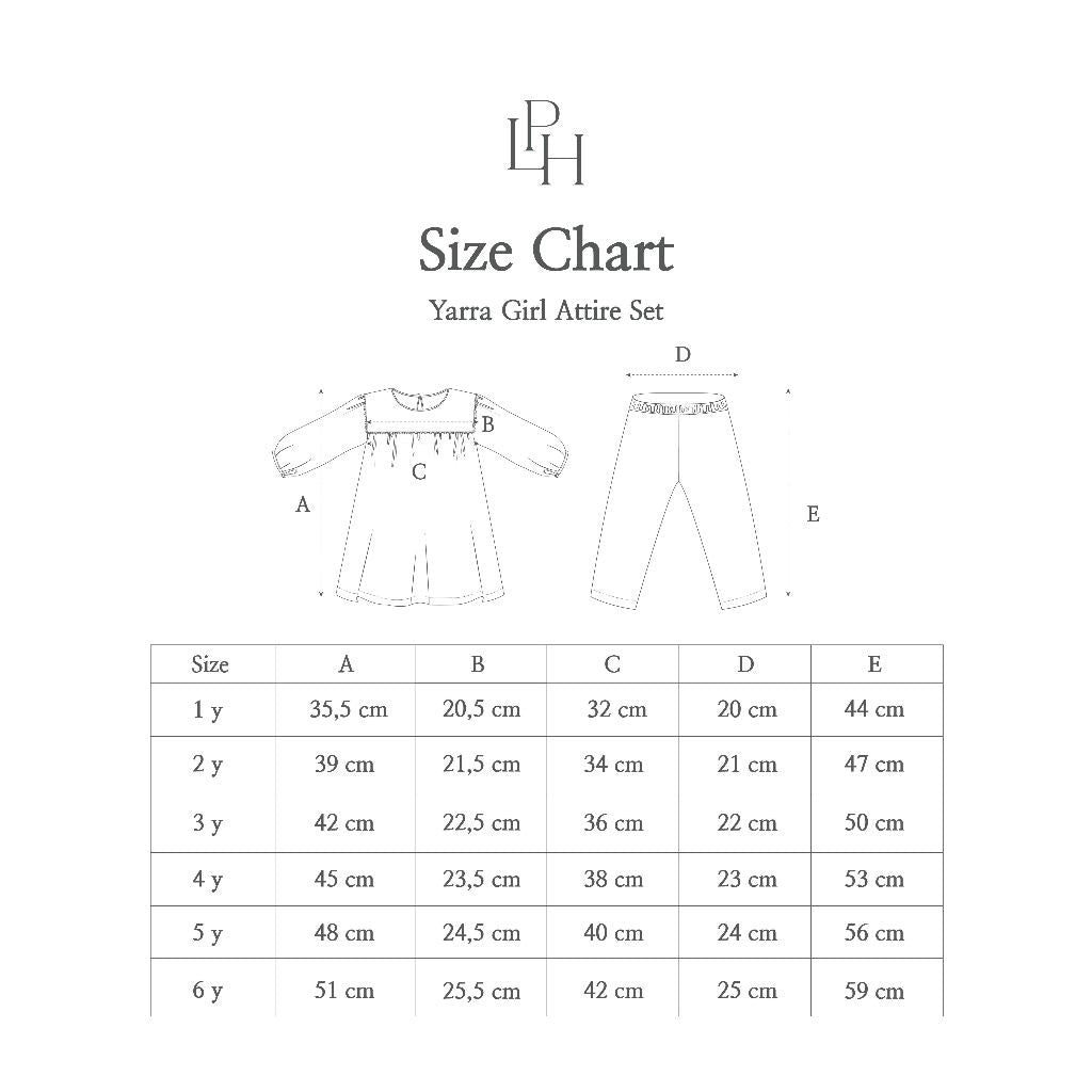 Little Palmerhaus - Baju Lebaran 2025 - Yarra Girl Attire Set (Setelan Tunik Anak Perempuan Usia 1-6 Tahun)