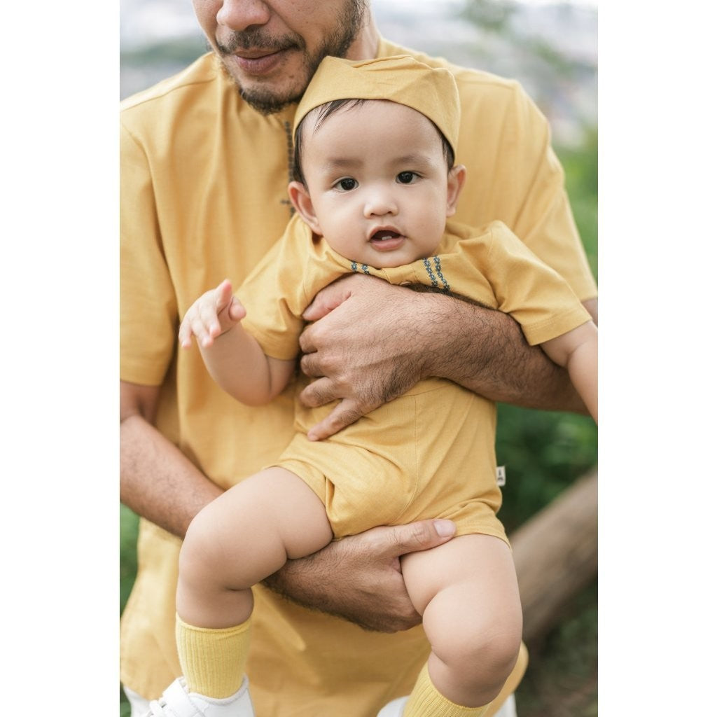 BOHOPANNA - RAYA COLLECTION - HARUN BABY SET - Baju Lebaran Bayi Laki-Laki - Baju Muslim Bayi Laki-Laki - Setelan Muslim
