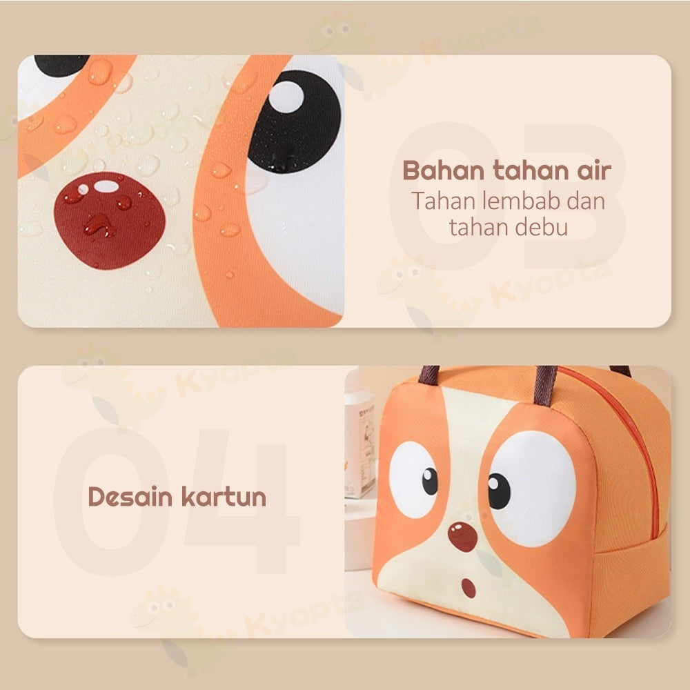 Kyopta Tas bekal makanan Lunch bag serbaguna Cooler makanan Tas lunch box karakter import