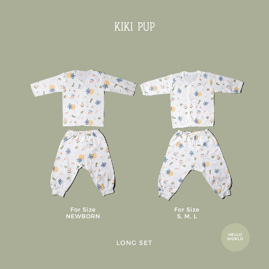 KIKI PUP Long Set (Abstract) - Piyama Bayi / Baju Bayi / Baju Anak