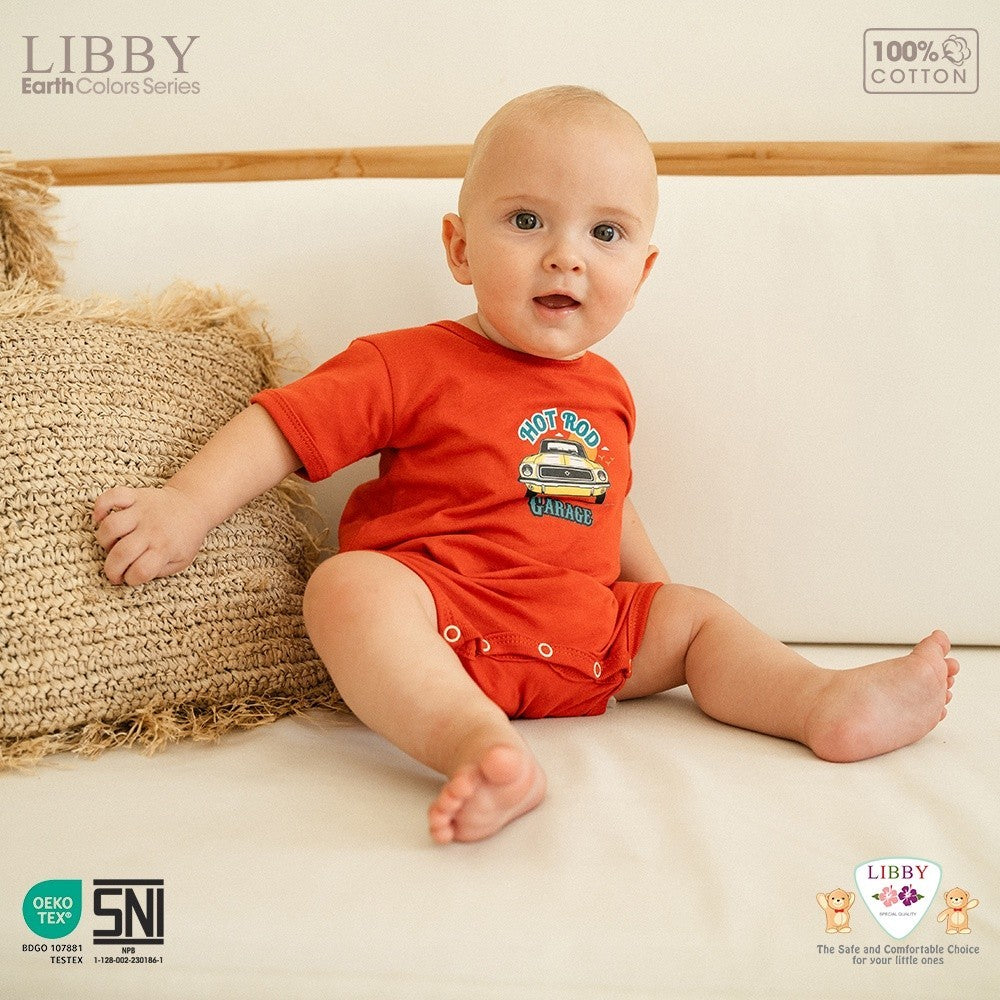 LIBBY Earth Jumpsuit Playsuit Bayi & Anak Laki-laki Flynn Romper Sablon 0-2 Tahun (1 STEL) Terusan bayi Bodysuit