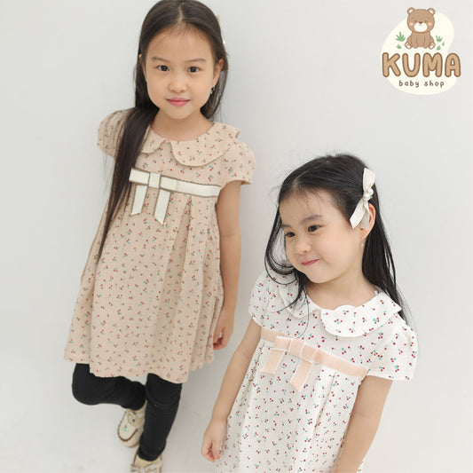 Harlow Kids - Kath Dress/Dress Anak Perempuan/ Dress Lengan panjang/ Dress Anak Korea