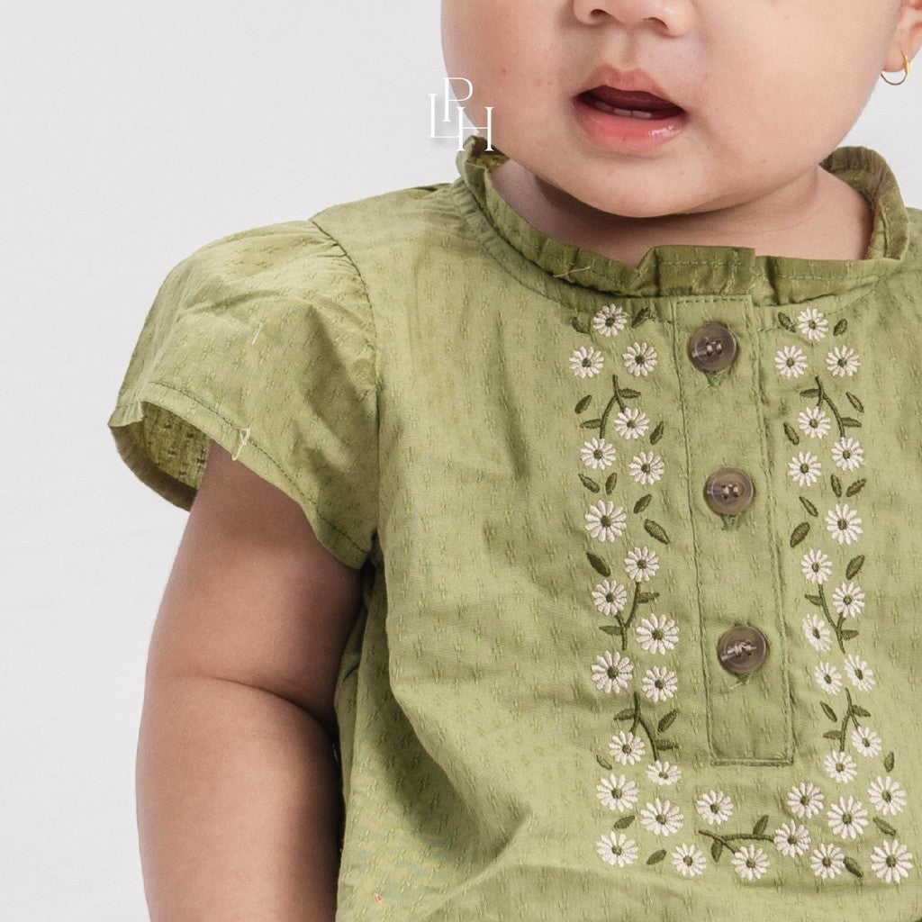 Little Palmerhaus - Baju Lebaran 2025 - Alisha Baby Girl Set (Setelan Tunik Bayi Usia 0-12 Bulan)