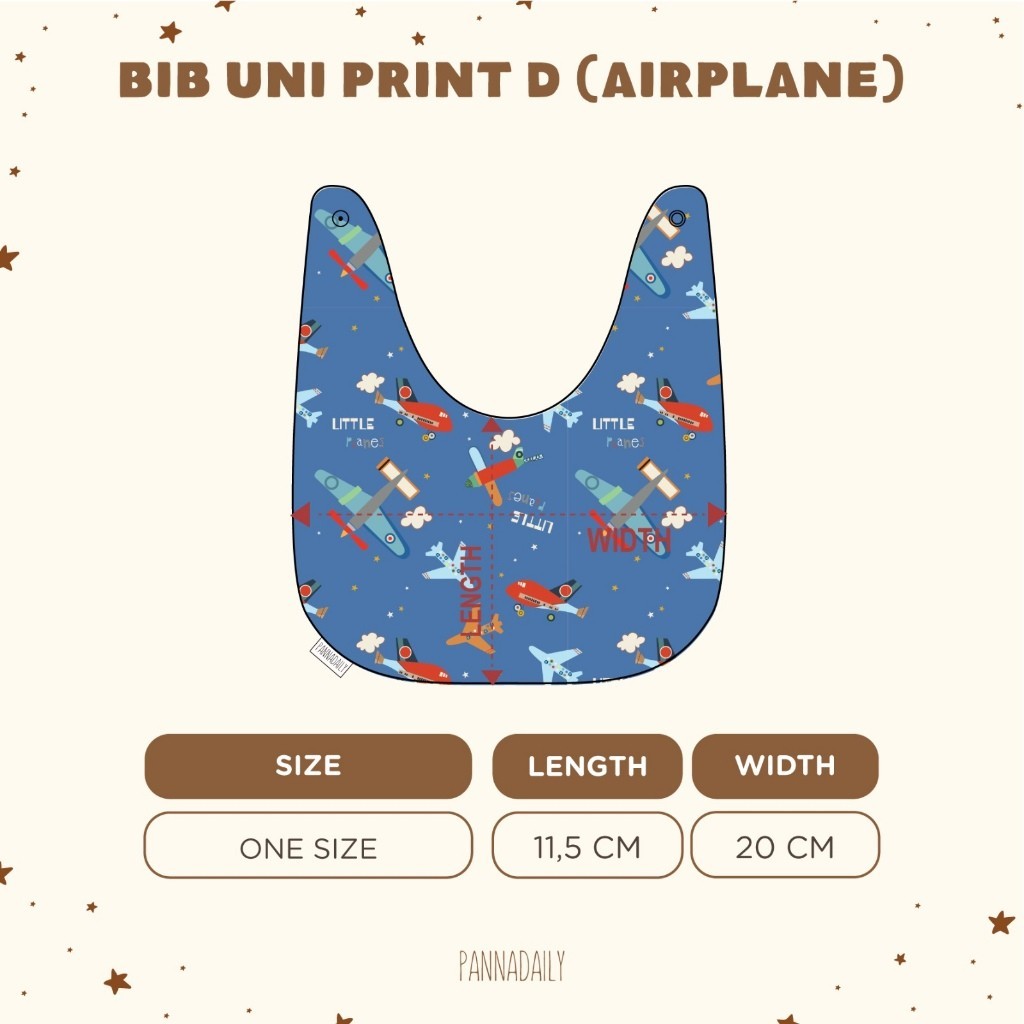 BOHOPANNA - PANNADAILY - BIB UNI PRINT D Airplane - Slabber Bayi
