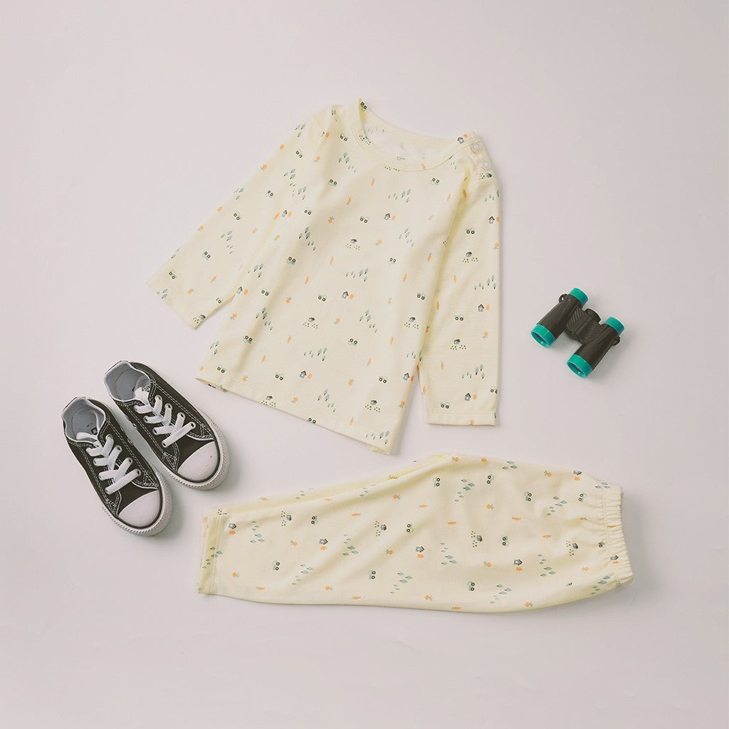 Little Palmerhaus - Little Wear Shoulder Button Long Set 22.0 (Setelan Anak Lengan Panjang)