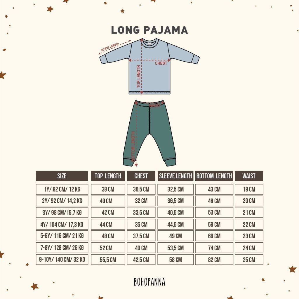 BOHOPANNA - LONG PAJAMA - Setelan Baju Tidur Anak