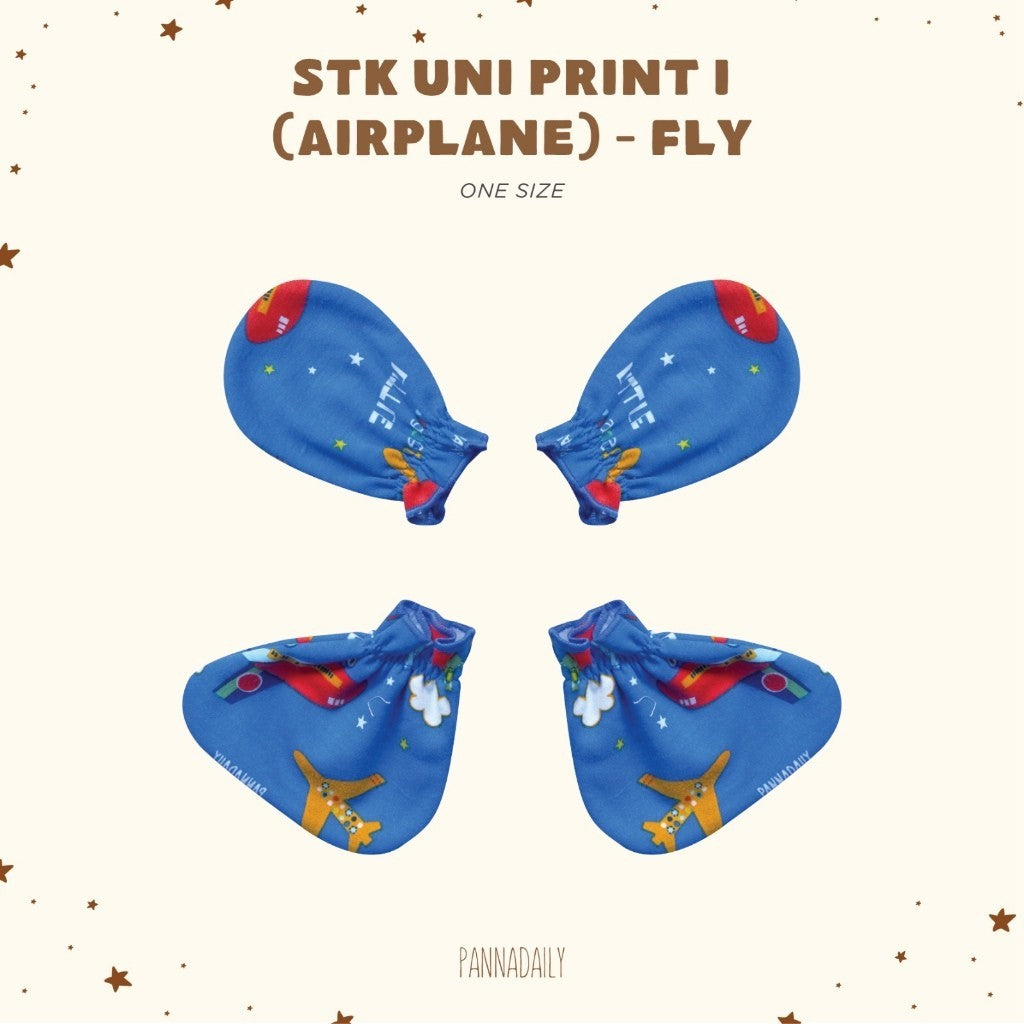 BOHOPANNA - PANNADAILY - STK UNI PRINT I Airplane - Mitten Dan Booties Anak