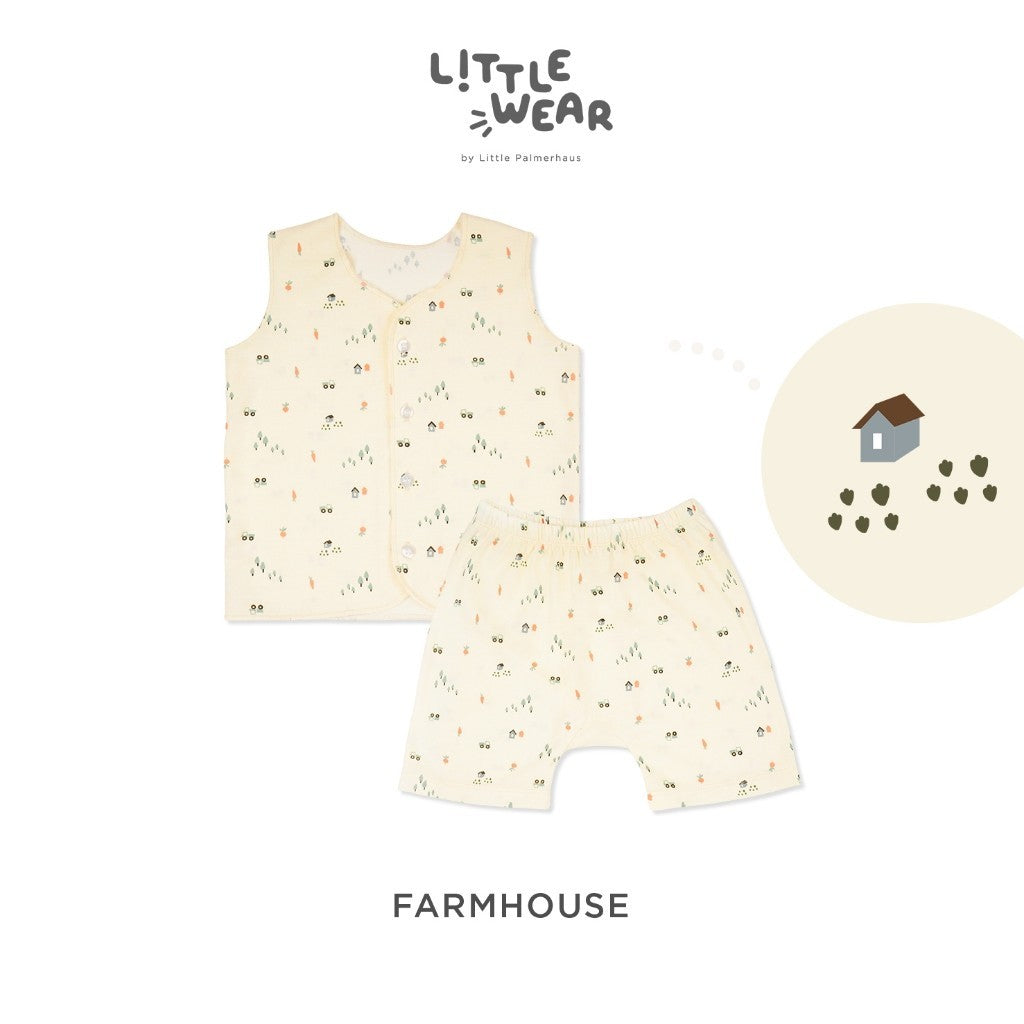 Little Palmerhaus - Little Wear Button Sleeveless Set 22.0 (Setelan Bayi Lengan Buntung)