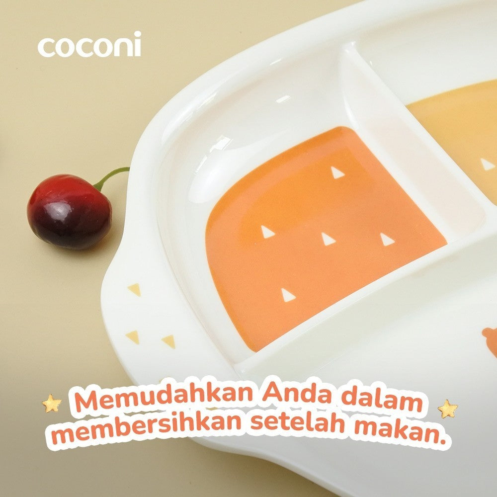 COCONI Melamine MunchPlate | Piring Makan Anak Bayi Sekat Tiga BPA FREE FOOD GRADE