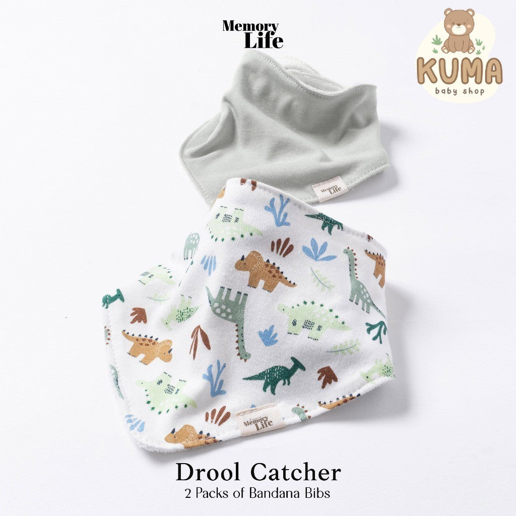 MemoryLife - Drool Catcher 2 Set Bandana Bib | Celemek Bayi Slabber - MemoryLife Essentials