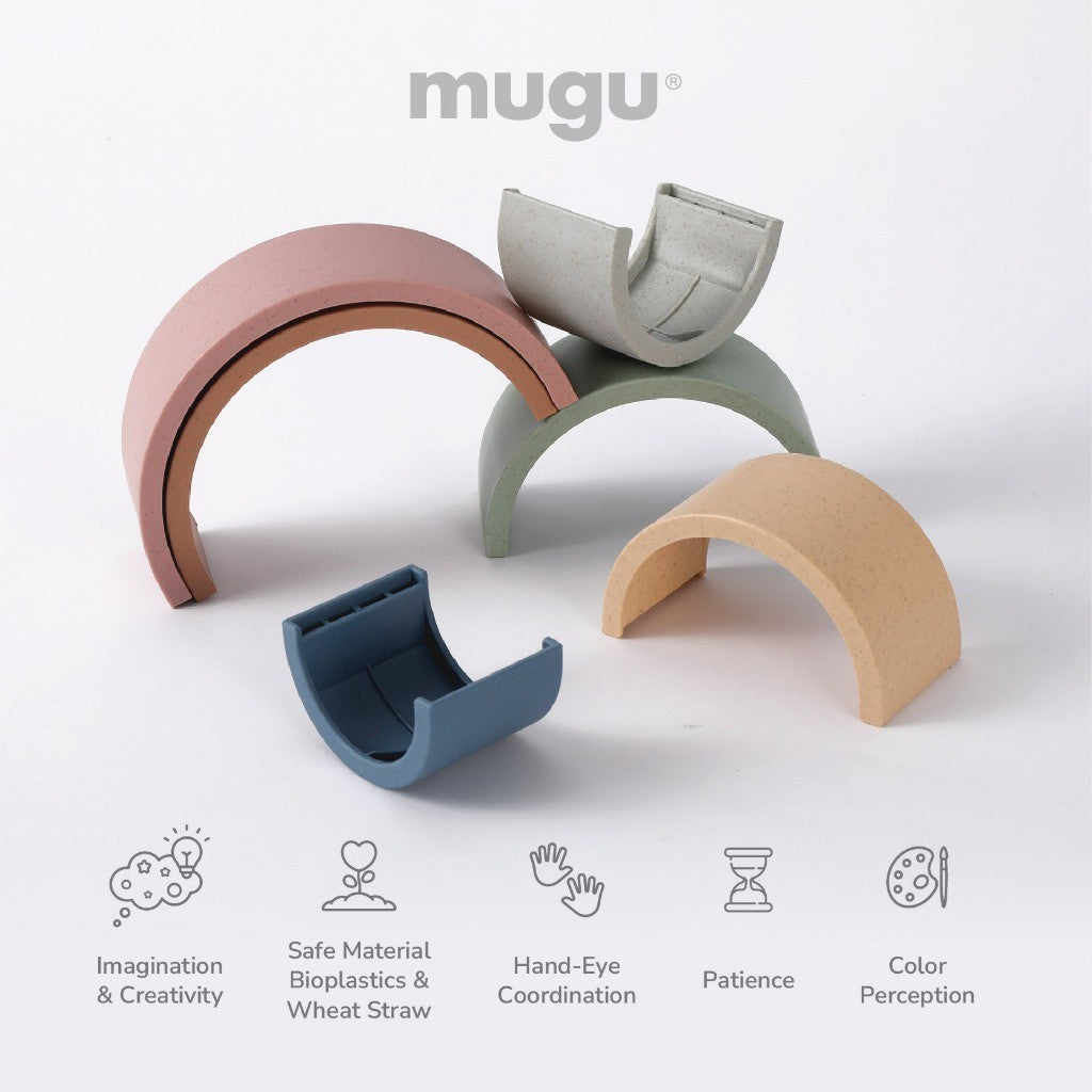 Mainan Edukatif Anak | Mainan Susun Montessori Edukatif | Wheat Straw Bahan Jerami Gandum | BPA Free & SNI - mugu Sensory Toys
