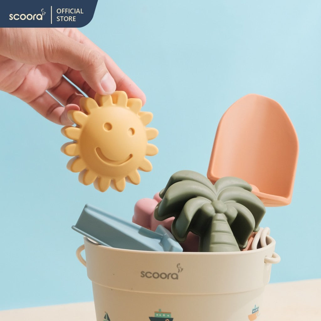 SCOORA Premium Silicone Beach Bucket Sand Toys Silikon Mainan Cetakan Pasir