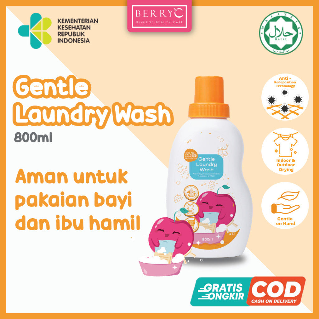 BerryC Baby Gentle Laundry Wash 820G Deterjen Sabun Cuci Baju Cair Bayi Liquid Detergent
