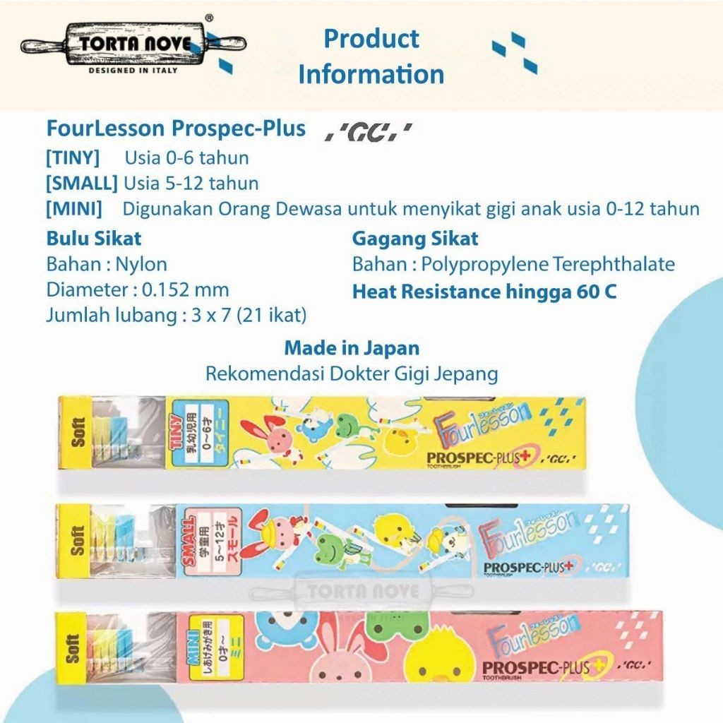 Sikat gigi anak Prospec Fourlesson GC Jepang ORIGINAL bayi balita toothbrush Four lesson