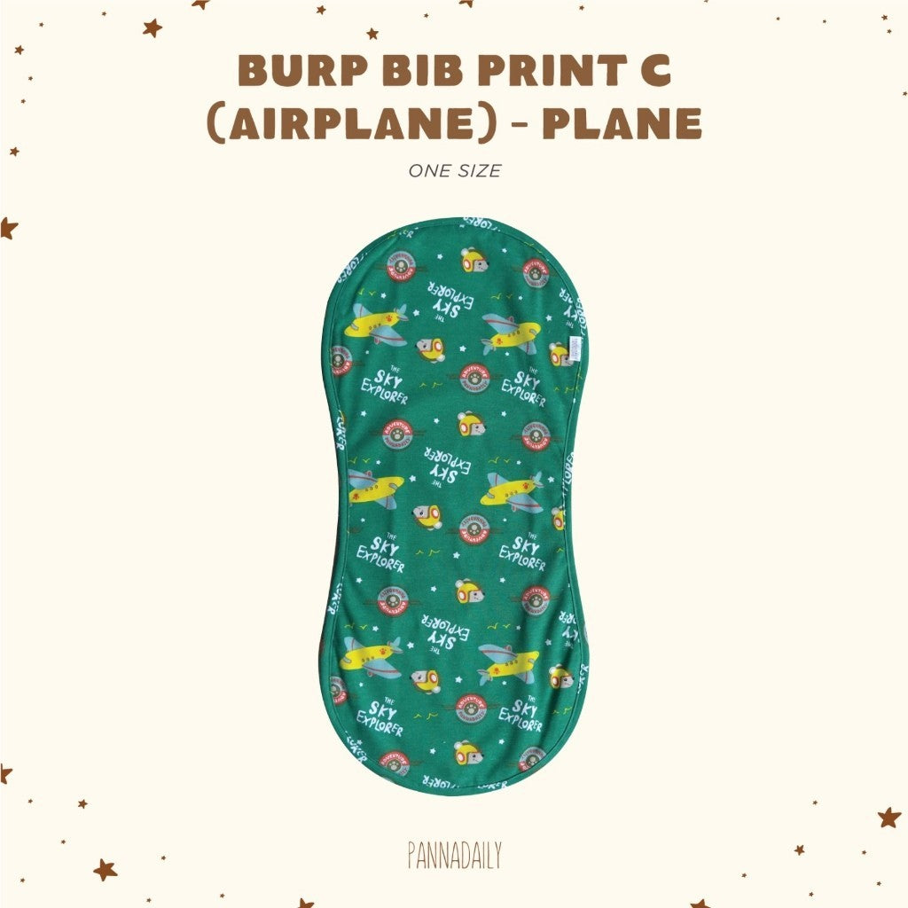 BOHOPANNA - PANNADAILY - BURP BIB UNI PRINT C Airplane - Slabber Bayi