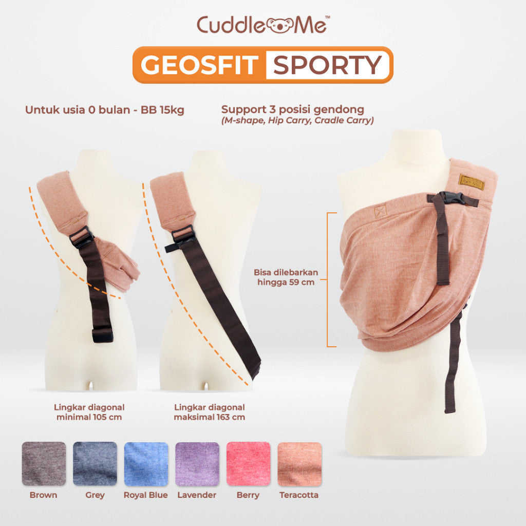 GENDONGAN BAYI - GENDONGAN GEOS - CUDDLEME GEOS FIT SPORTY SPESSA M Shape