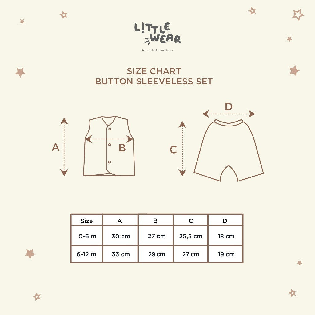 Little Wear Button Sleeveless Set 23.0 by Little Palmerhaus (Setelan Baju Anak Lengan Buntung)