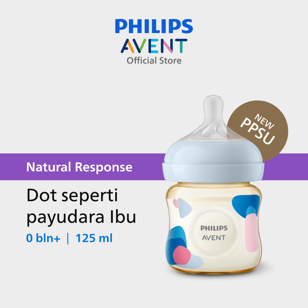 Philips Avent | Botol Susu Bayi | PPSU Natural Response | Dot Seperti Payudara Ibu & Tahan Hingga 180°C | 125ml 260 ml