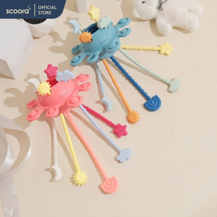 Scoora Premium Silicone Teether Pull Toys Mainan Sensorik Gigitan Bayi