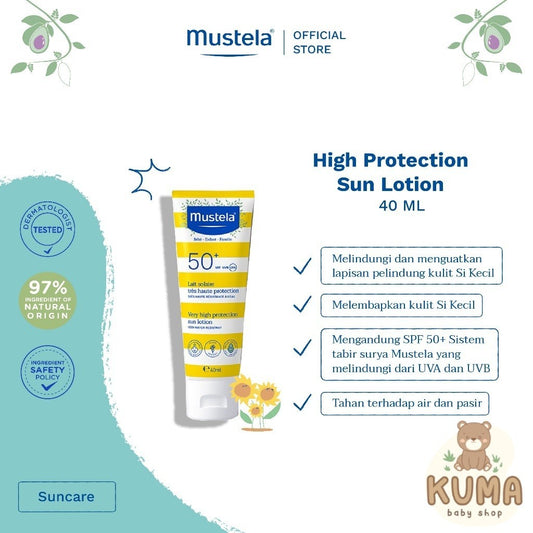 Mustela High Protection Sun Lotion 40 ml - Sunscreen Bayi dan Keluarga