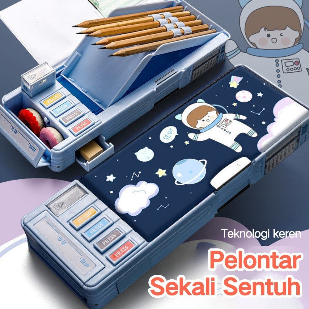 Hannei Tempat Pensil Multifungsi Motif Untuk Anak Kotak Pensil Case