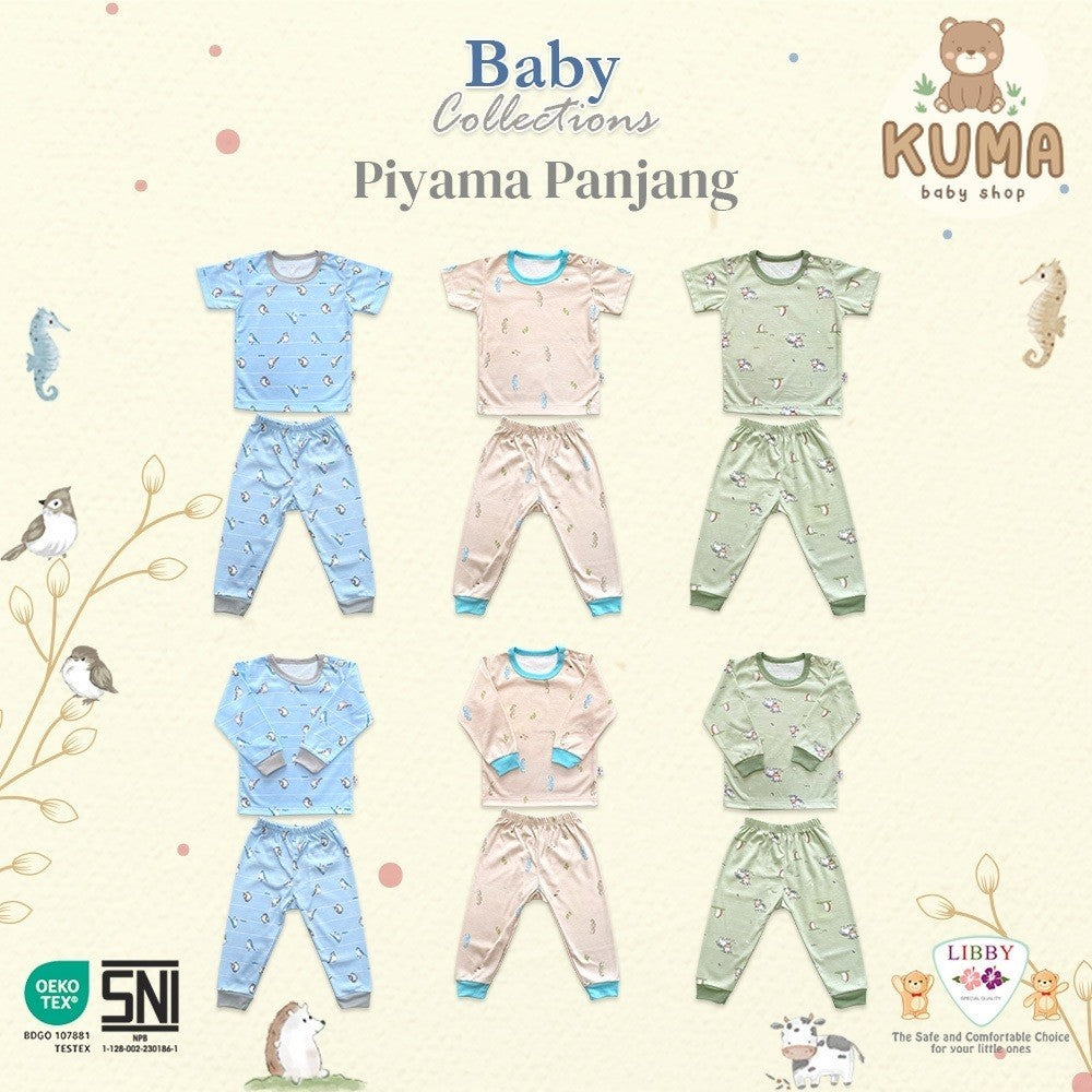 LIBBY Setelan Piyama Panjang Anak Laki Laki Perempuan Motif Baby Collections (1 stel)