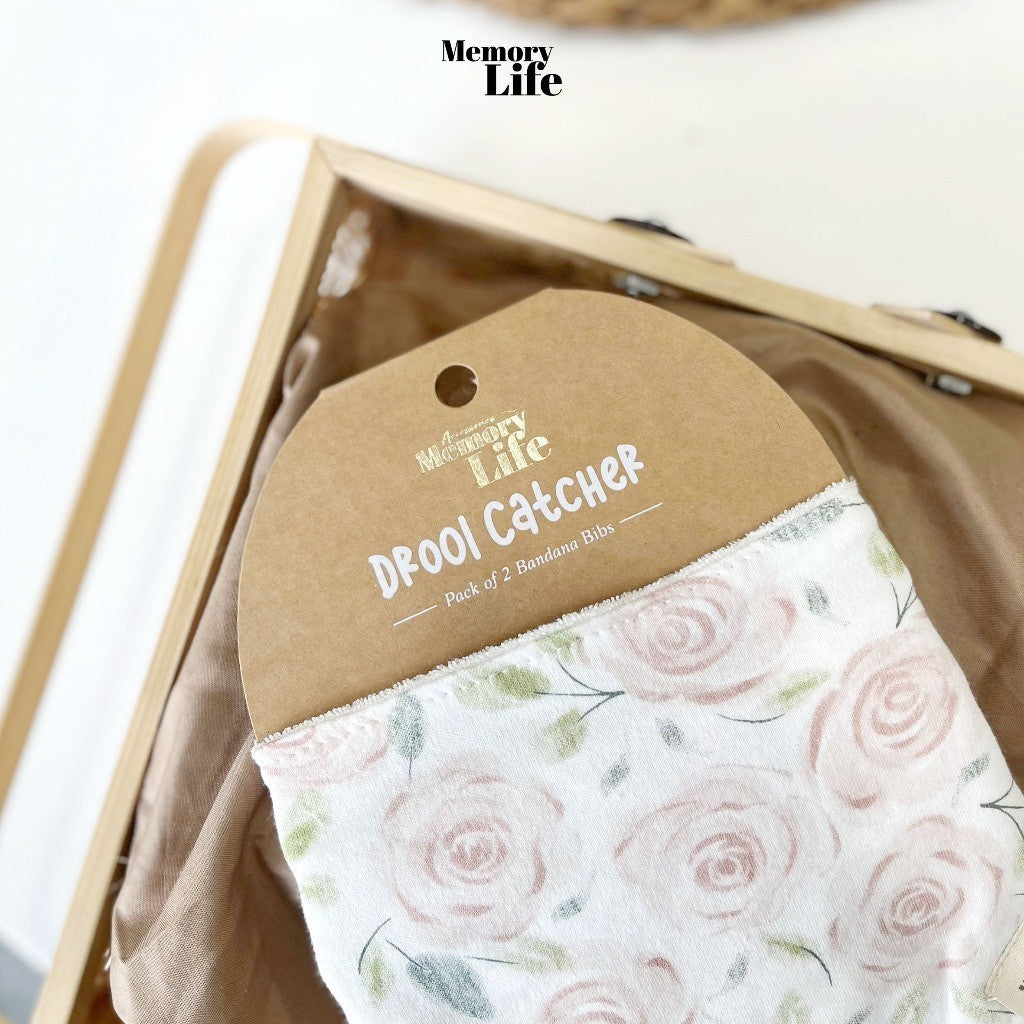 MemoryLife - Drool Catcher 2 Set Bandana Bib | Celemek Bayi Slabber - MemoryLife Essentials