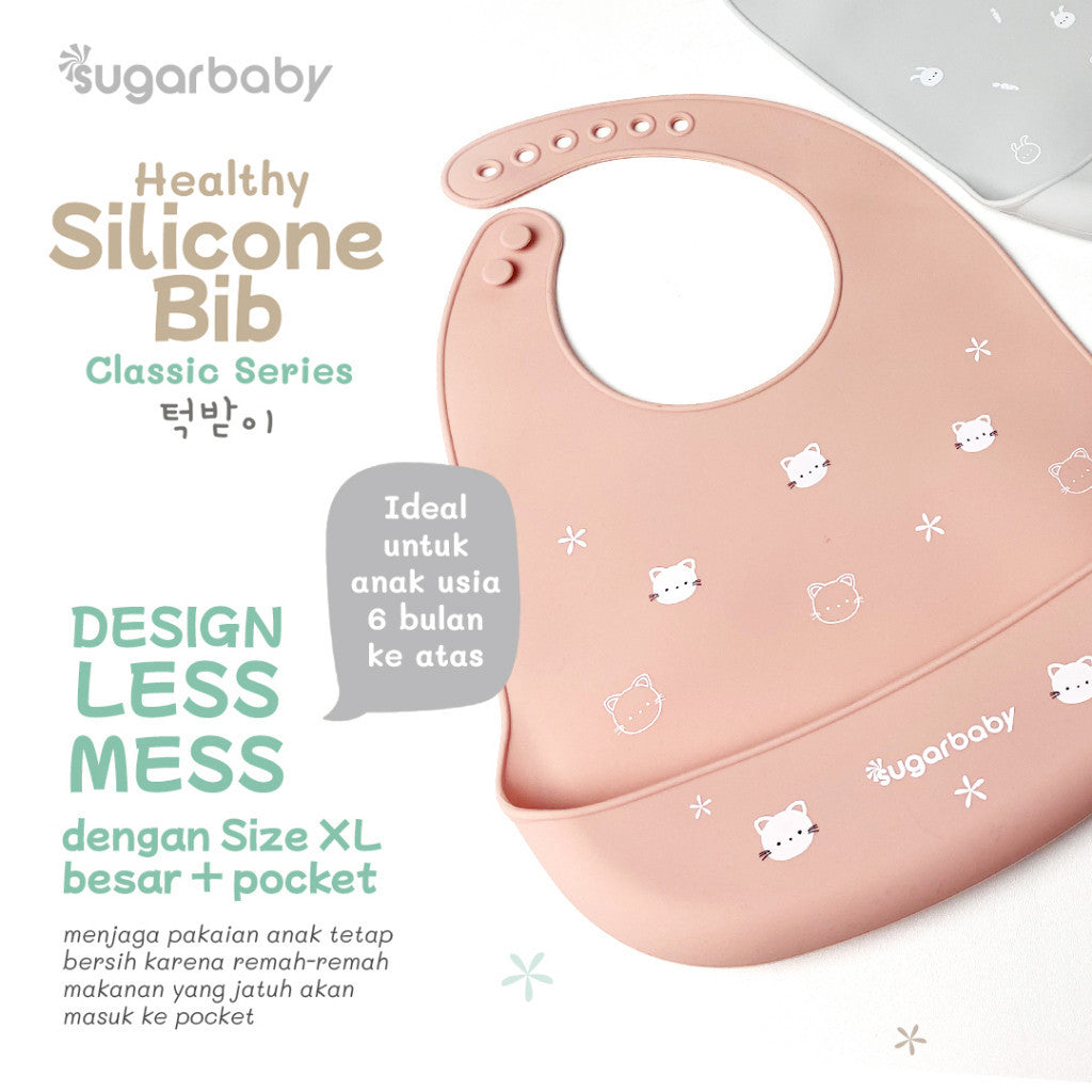 Sugar Baby Premium Silicon Bib (K-series) FDA Food Grade Celemek Mpasi Bib