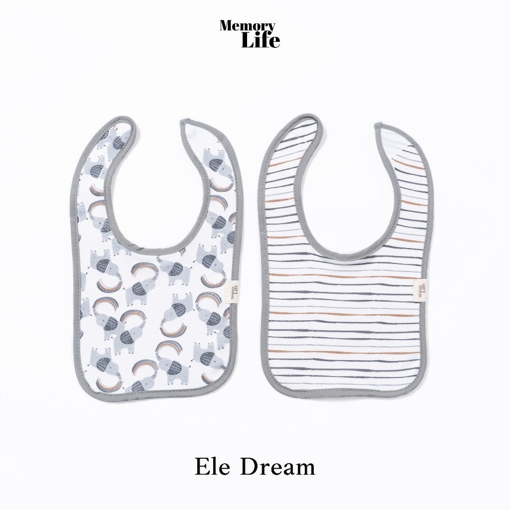 MemoryLife - Drool Catcher 2 Set Square Bib | Celemek Bayi Slabber - MemoryLife Essentials