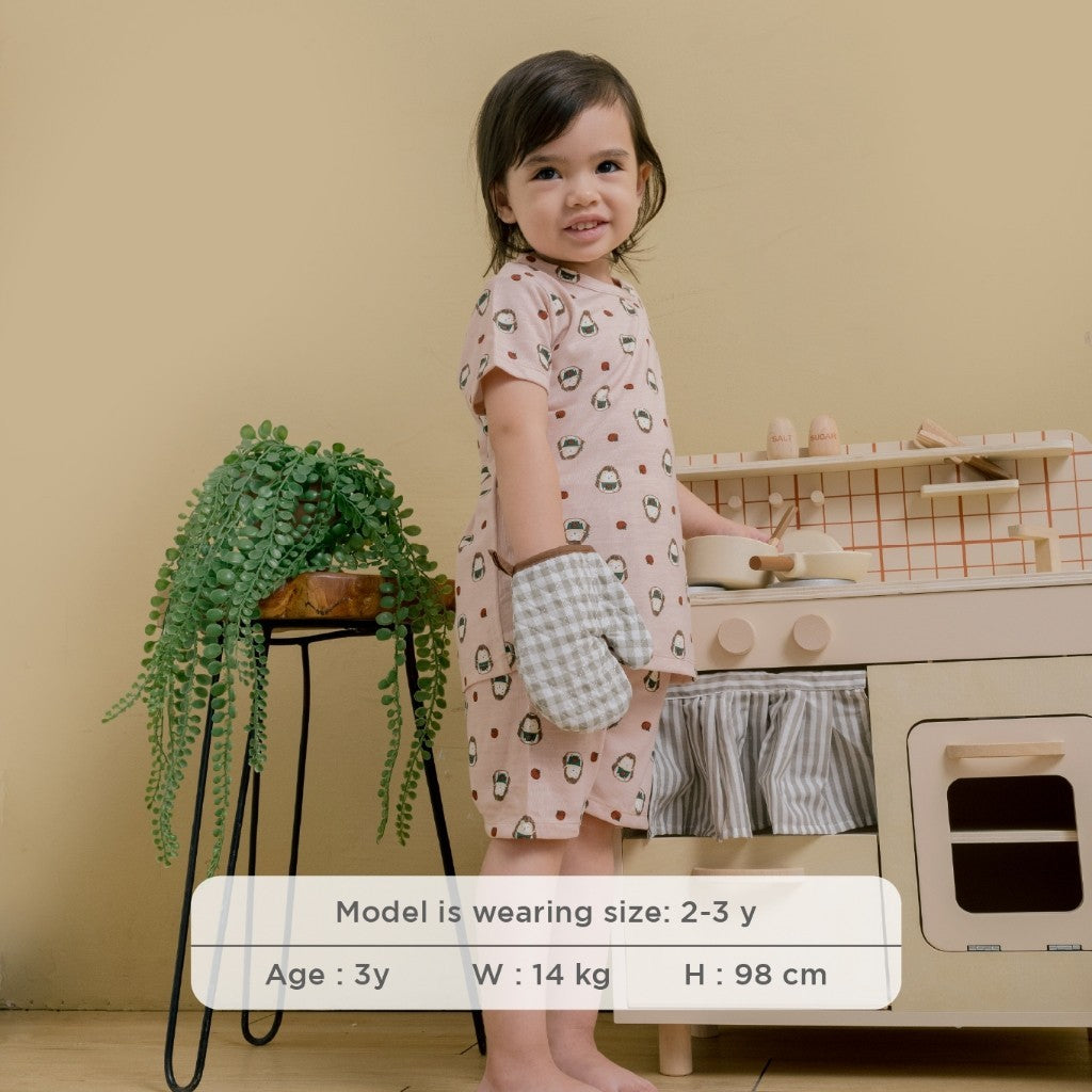 Little Wear Shoulder Button Short Set 23.0 by Little Palmerhaus (Setelan Baju Anak Lengan Pendek)
